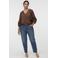 VERO MODA CURVE regular fit blousetop Plus Size met ruches - bruin
