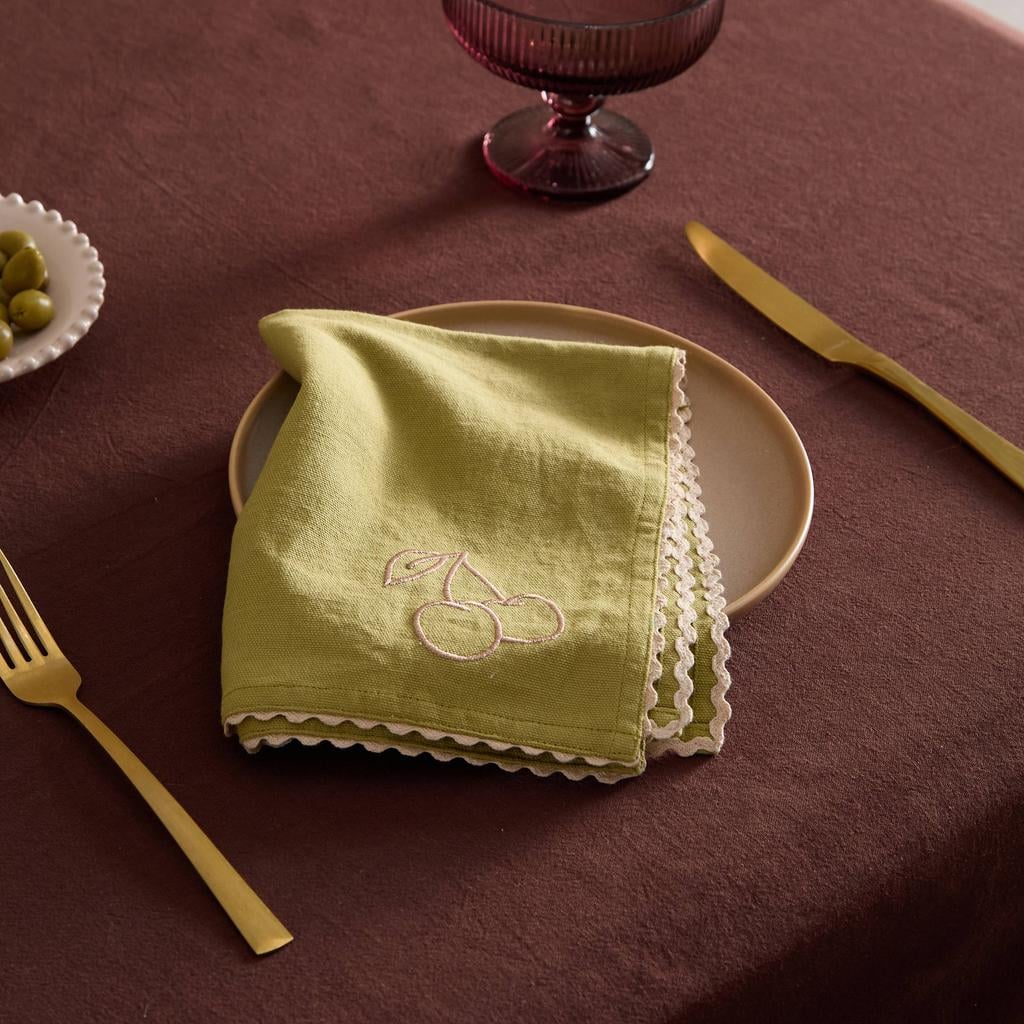NOUS Living servet groen (45x45 cm) (set van 2)
