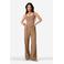 IBANA wide leg high waist broek met wol lichtbruin