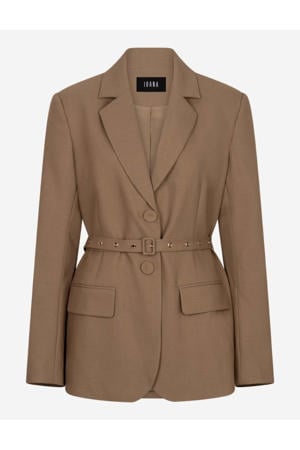 regular blazer met wol lichtbruin