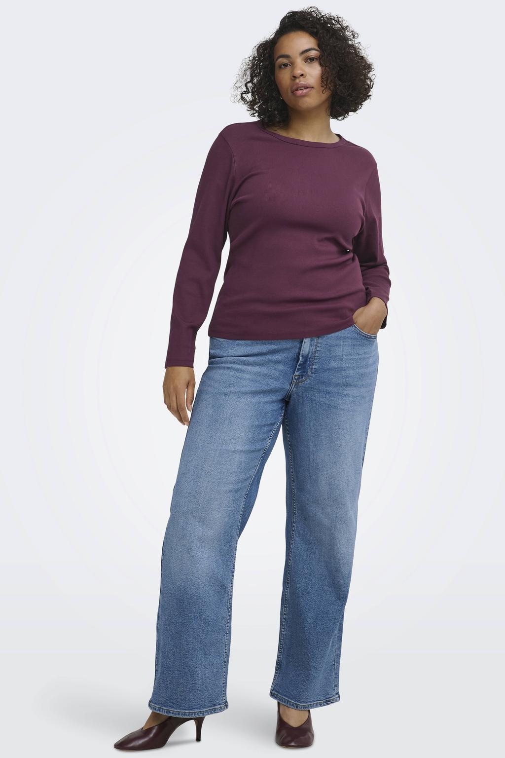 ONLY CARMAKOMA aansluitend top Plus Size - aubergine