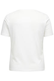 thumbnail: ONLY CARMAKOMA T-shirt Plus Size met glitters en print - wit