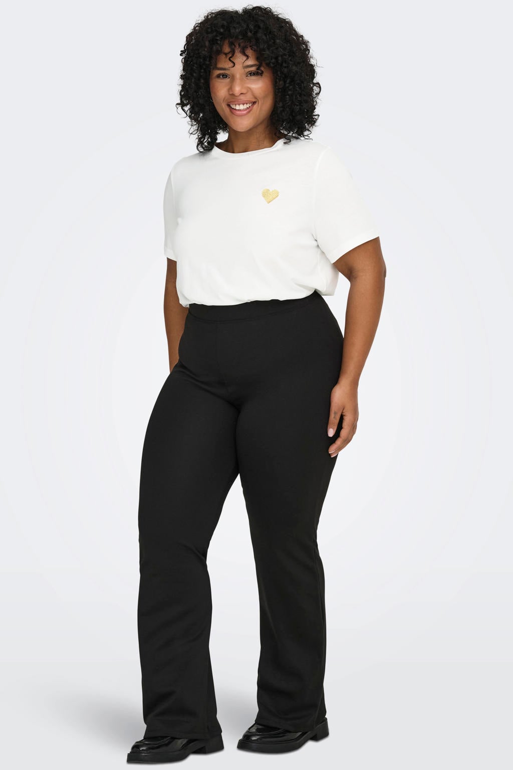 ONLY CARMAKOMA T-shirt Plus Size met glitters en print - wit