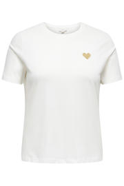 thumbnail: ONLY CARMAKOMA T-shirt Plus Size met glitters en print - wit