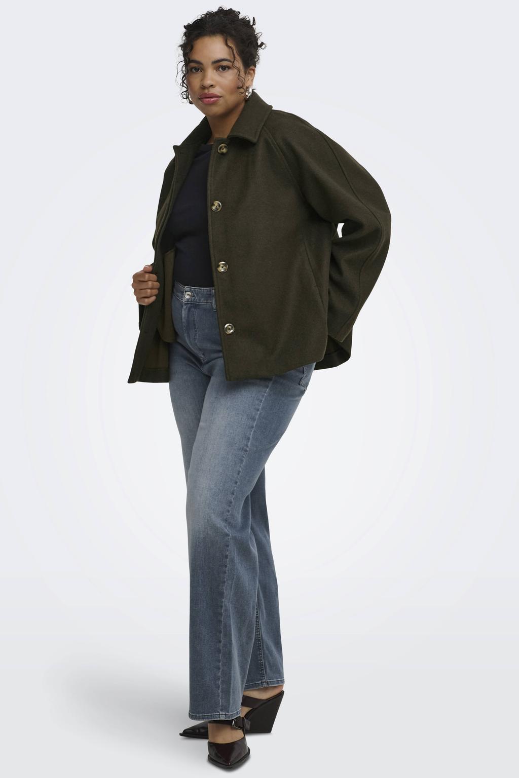 ONLY CARMAKOMA aansluitend gebreid top Plus Size - zwart