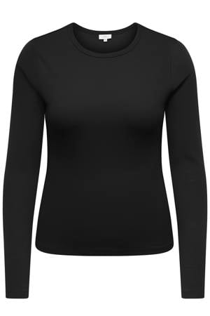 aansluitend gebreid top Plus Size - zwart