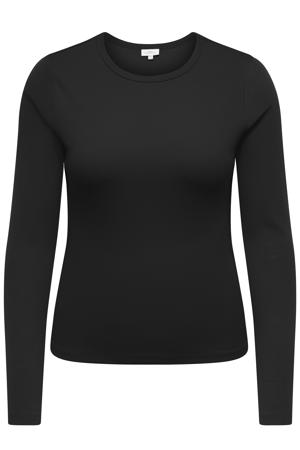 aansluitend gebreid top Plus Size - zwart