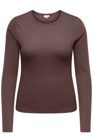 carval l s o-neck top jrs noos Plus Size - bruin