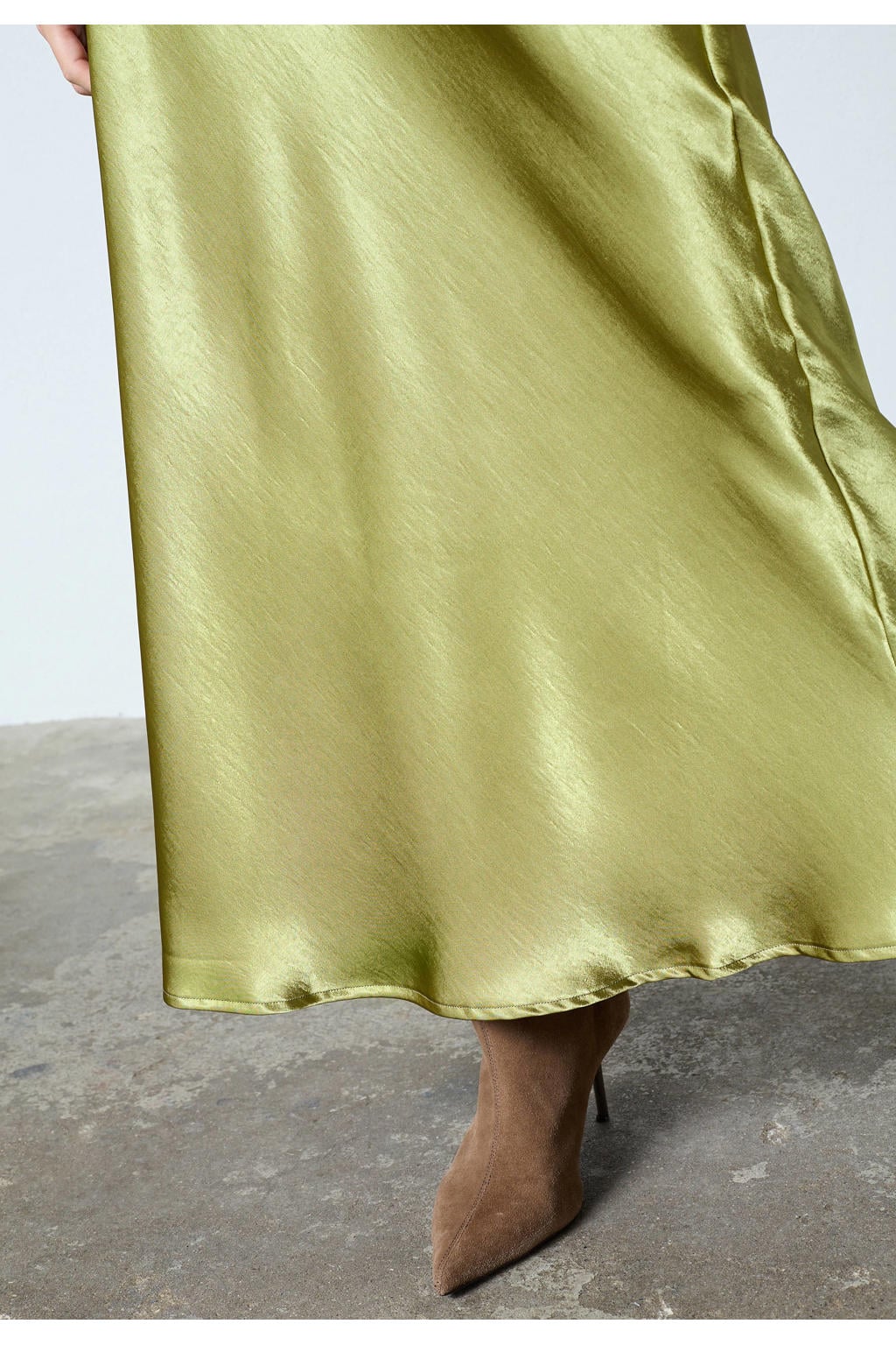Groene dames SisterS Point satijnen maxi rok gemaakt van polyester en met elastische tailleband