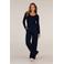 JANSEN Amsterdam straight high waist broek donkerblauw