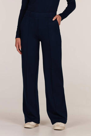 straight high waist broek donkerblauw