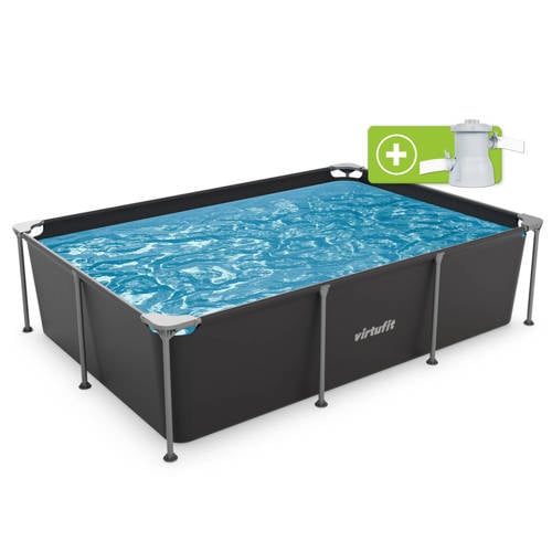 Virtufit frame zwembad (260x180x66 cm) – Grijs