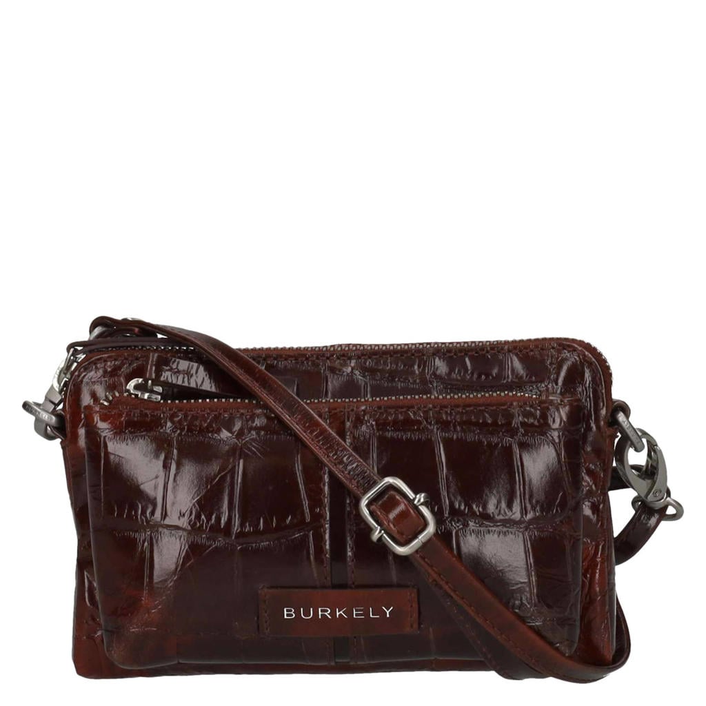 BURKELY leren crossbody tas Cool Colbie bordeauxrood