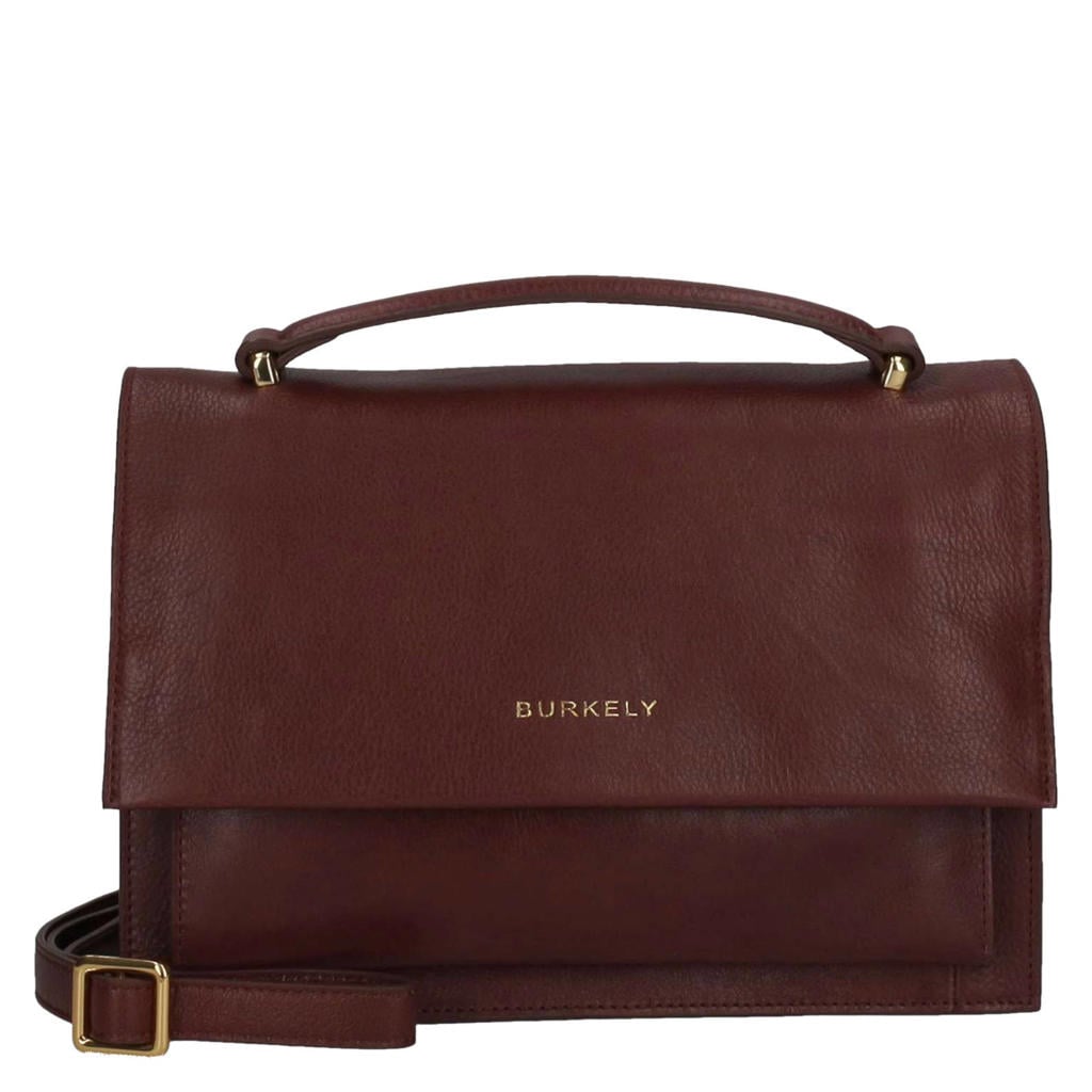 BURKELY leren crossbody tas Fine Florence donkerrood