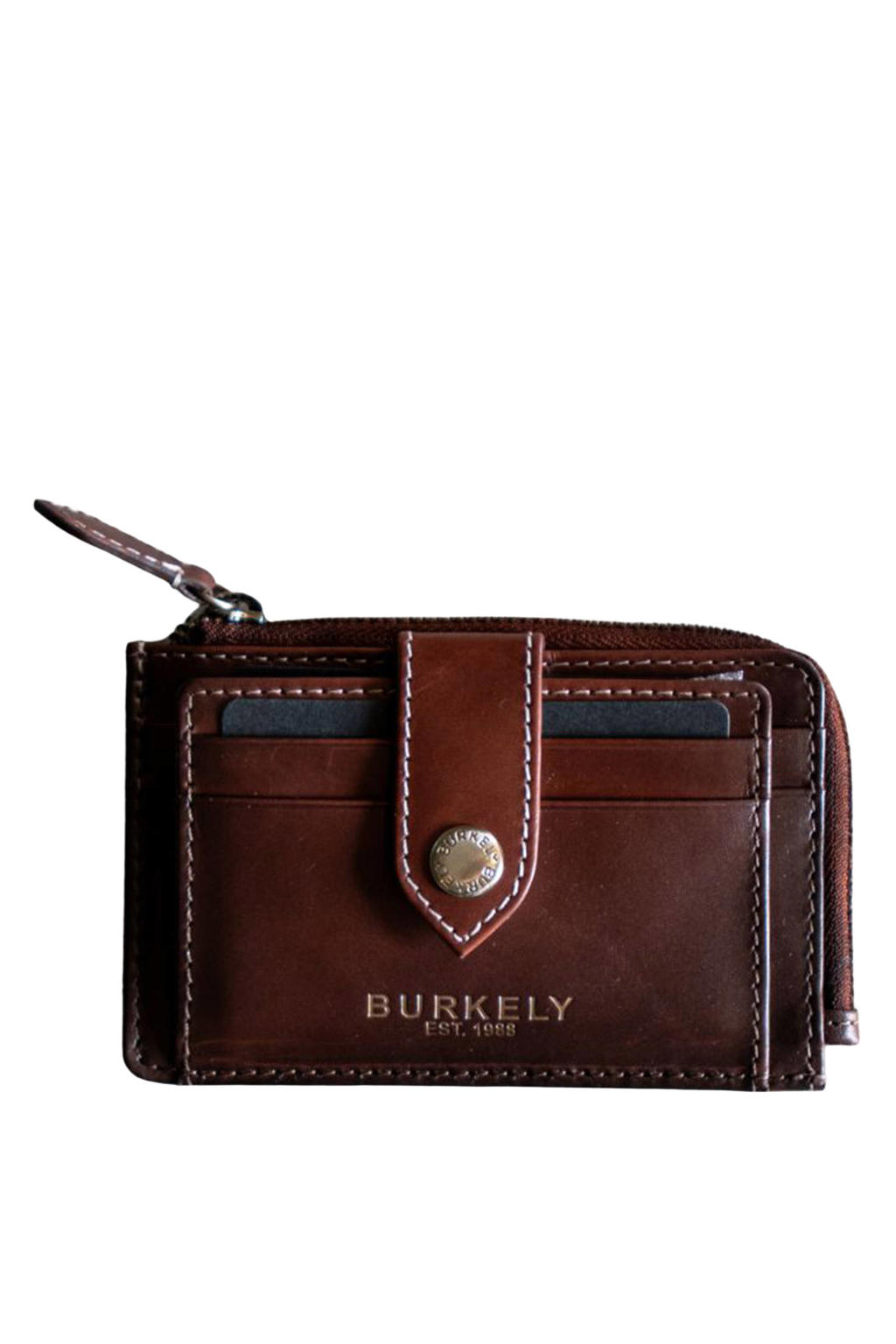 BURKELY leren portemonnee Ledger rood