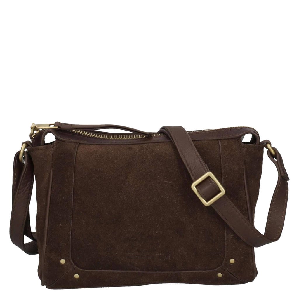 BURKELY leren crossbody tas Sierra bruin