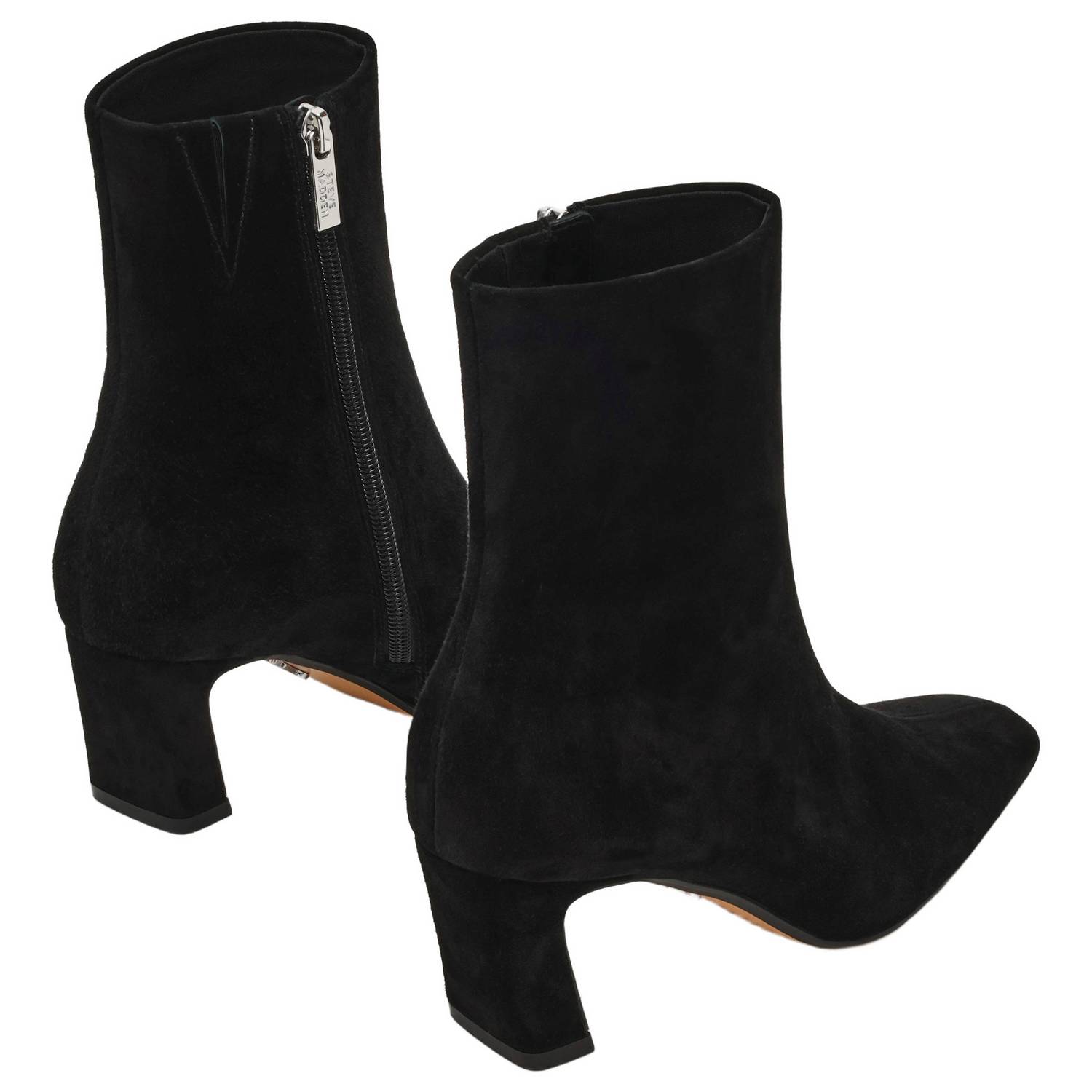 Steve Madden suède enkellaarzen met hak zwart