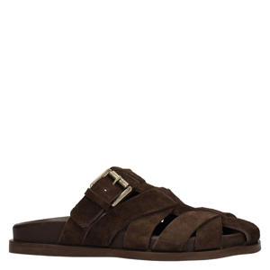 suède clogs bruin