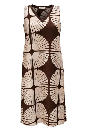 zomerjurk met print Plus Size - bruin