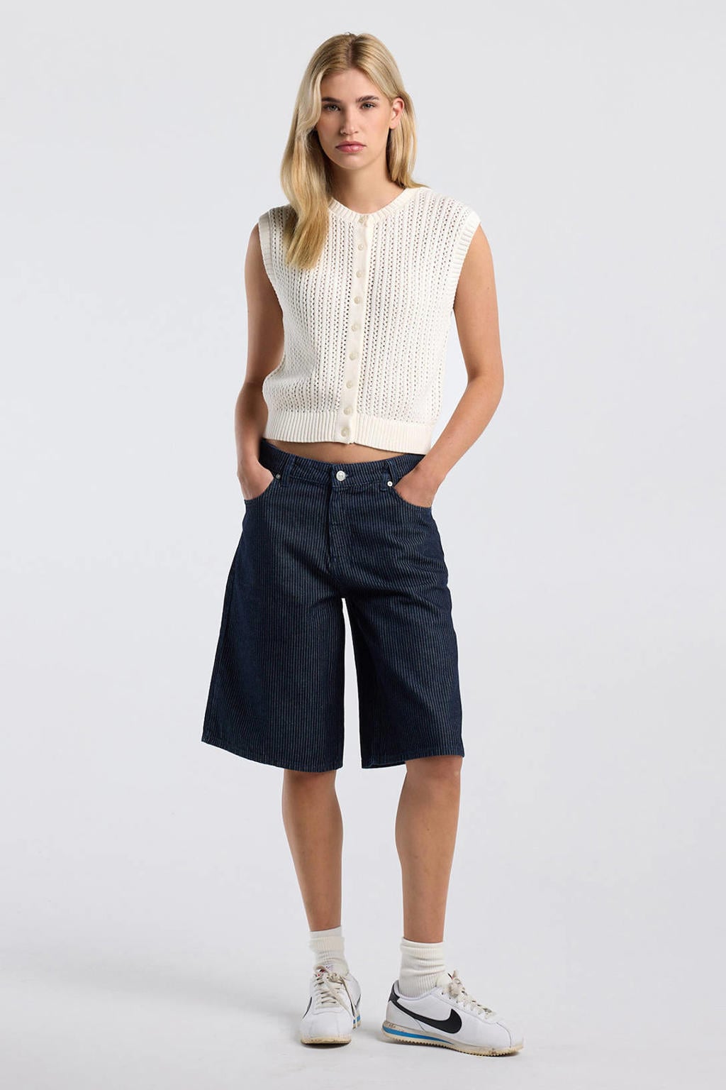 America Today gebreid gilet - ecru