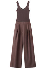 thumbnail: Mango jumpsuit met krijtstreep donkerbruin
