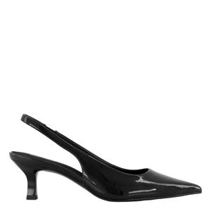 lakleren slingback pumps met hak - zwart