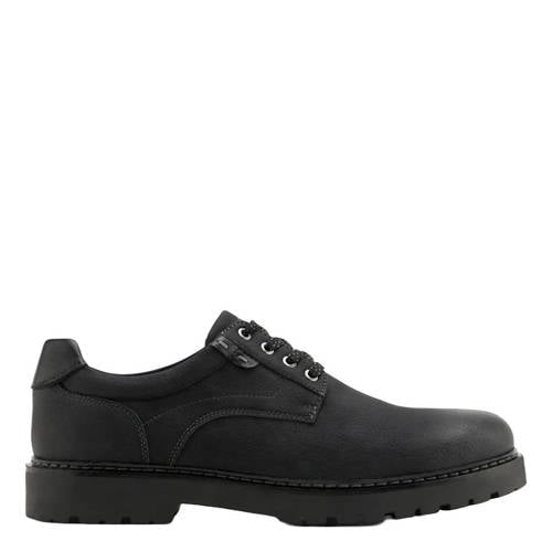 AM SHOE imitatieleren veterschoenen met profielzool zwart