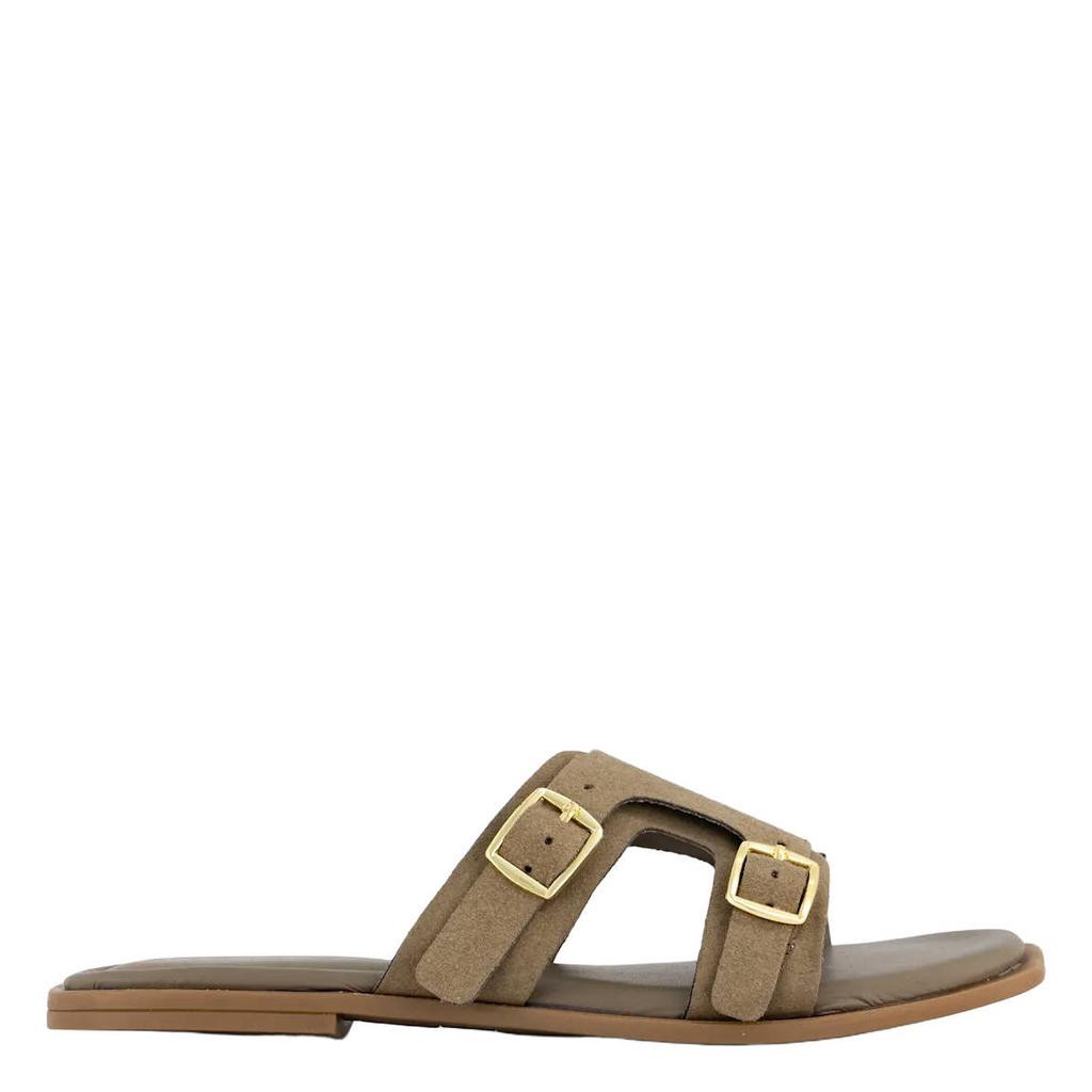 Kakikleurige dames Graceland slippers van synthetisch/textiel