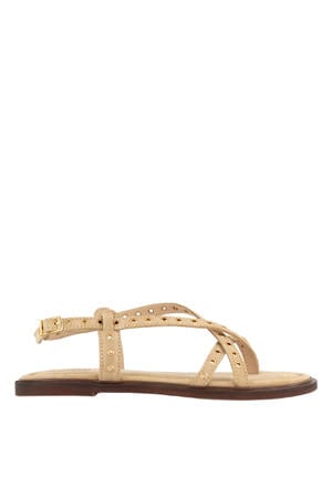 suède sandalen beige