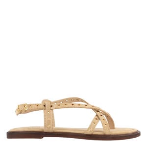suède sandalen beige
