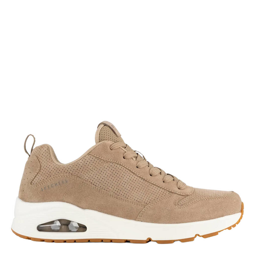 Taupe heren Skechers suède sneakers met veters