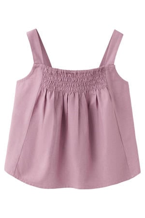 mouwloze top oudroze