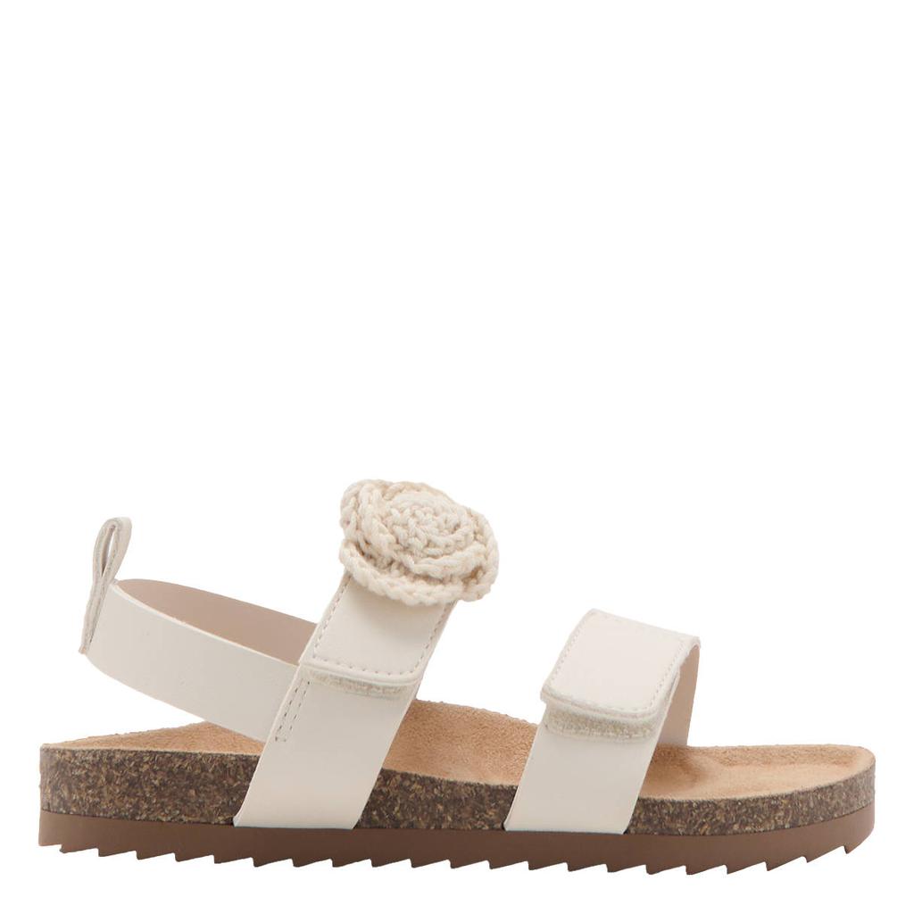 Witte meisjes Mango Kids sandalen van 85% polyurethaan/15% polyester met klittenband