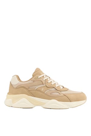 chunky imitatieleren sneakers - beige