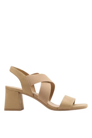 sandalen met blokhak beige