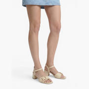 thumbnail: Graceland imitatieleren sandalettes met blokhak ecru