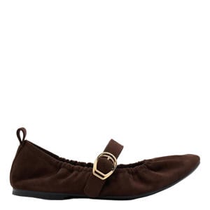 suèdelook ballerina's - bruin