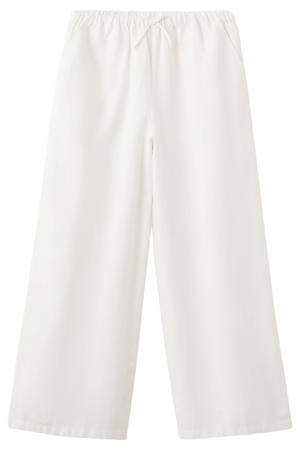 casual broek met linnen wit