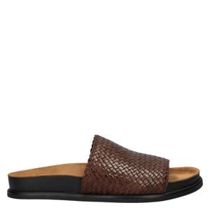 Effie leren slippers bruin