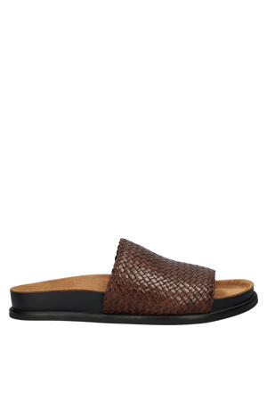 Effie leren slippers bruin