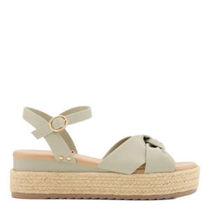 imitatieleren espadrilles met sleehak - mintgroen