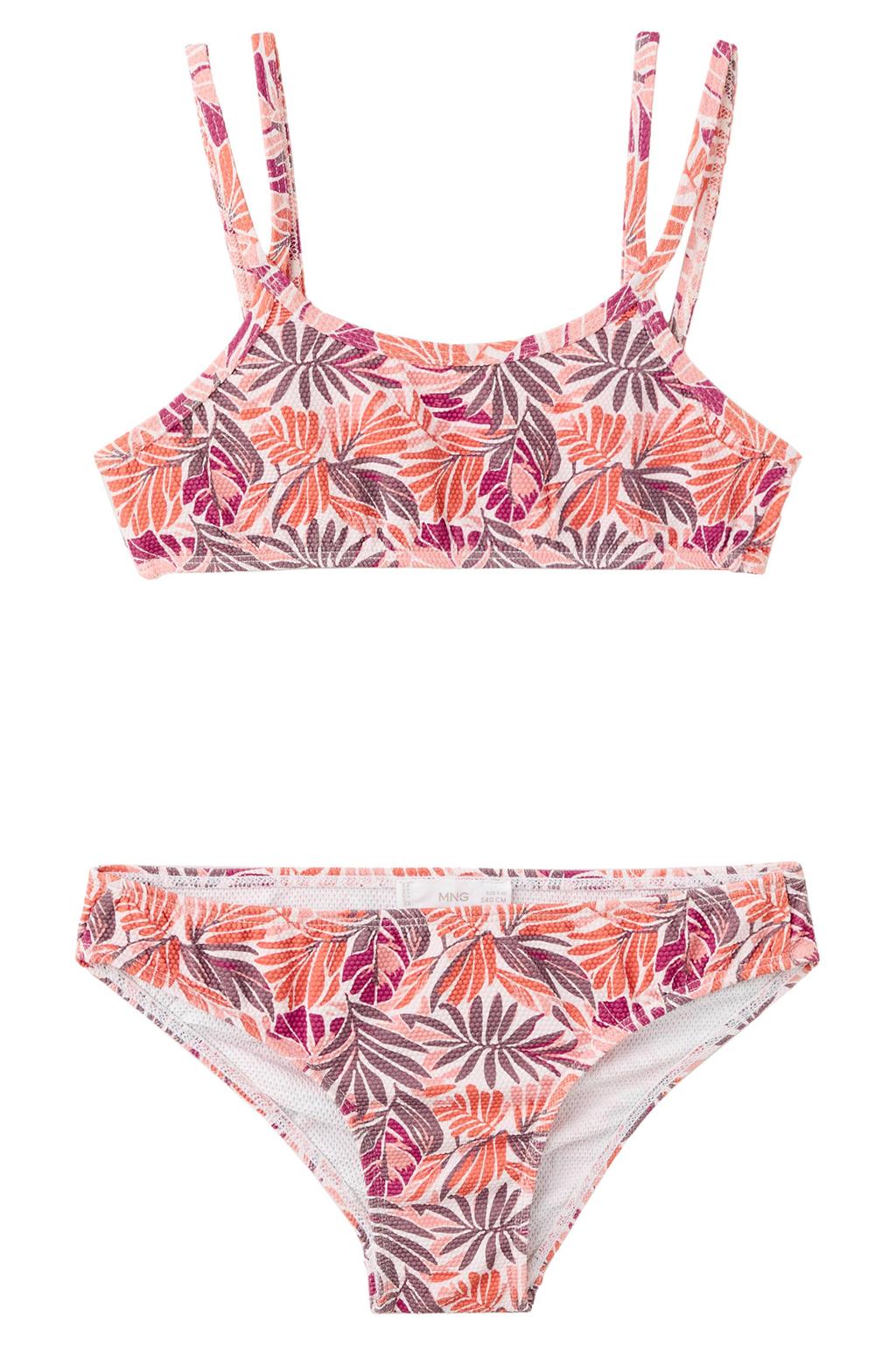 Mango Kids crop bikini oranje/roze