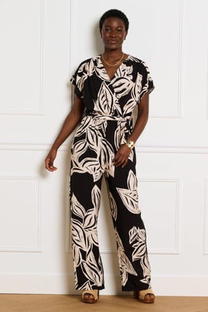 gebloemde jumpsuit zwart