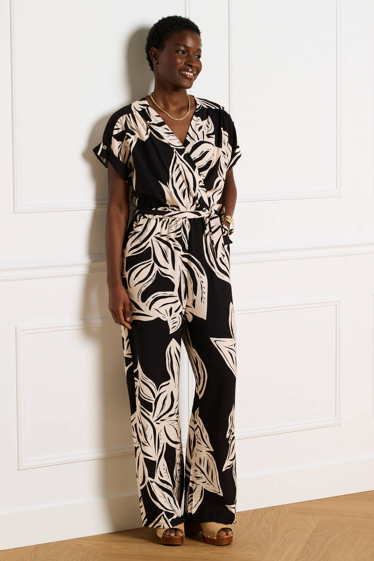 LOLALIZA gebloemde jumpsuit zwart | wehkamp