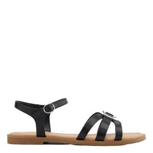 imitatieleren sandalen - zwart