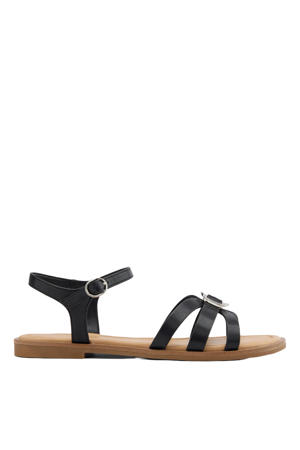 imitatieleren sandalen - zwart
