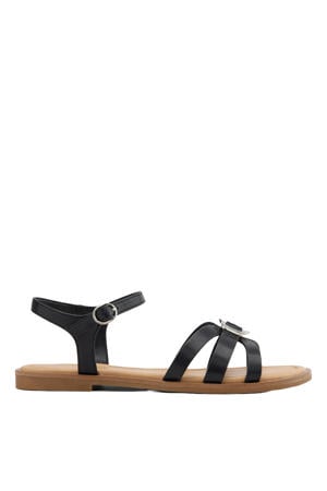 imitatieleren sandalen - zwart