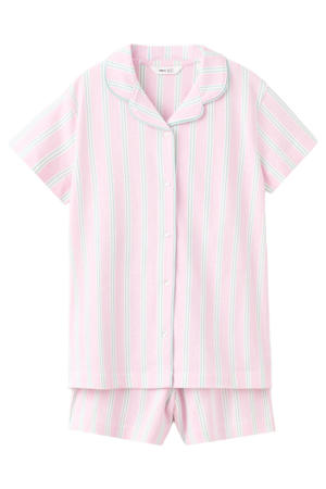 shortama gestreept roze/groen