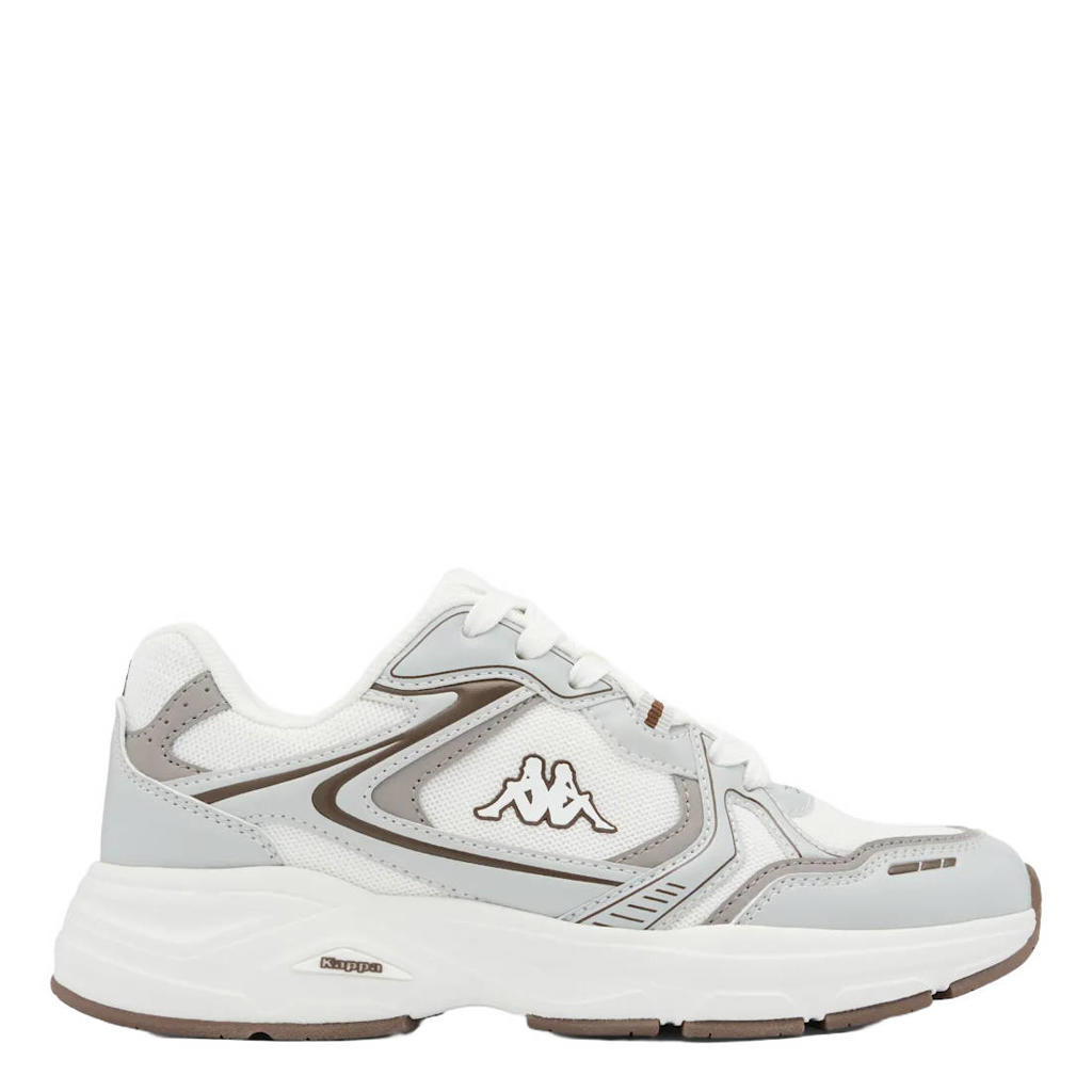 Wit en grijze dames Kappa sneakers van synthetisch/textiel met veters