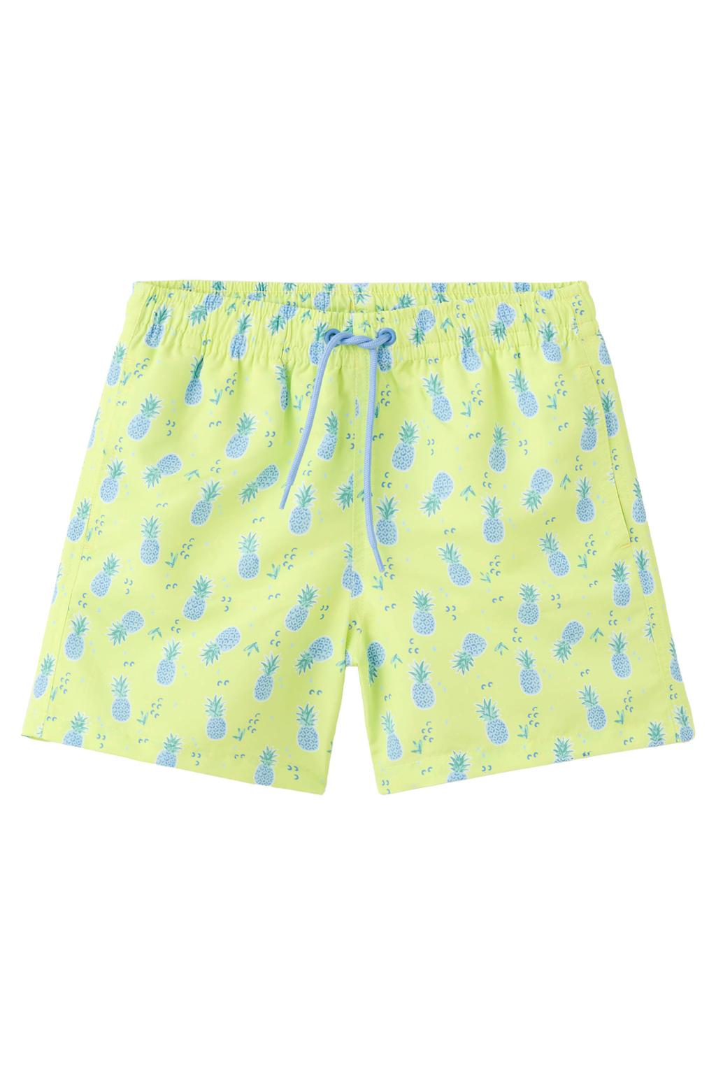 Mango Kids zwemshort limegroen/blauw